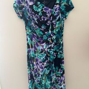 Ronni Nicole Floral Dress - Purple and Teal